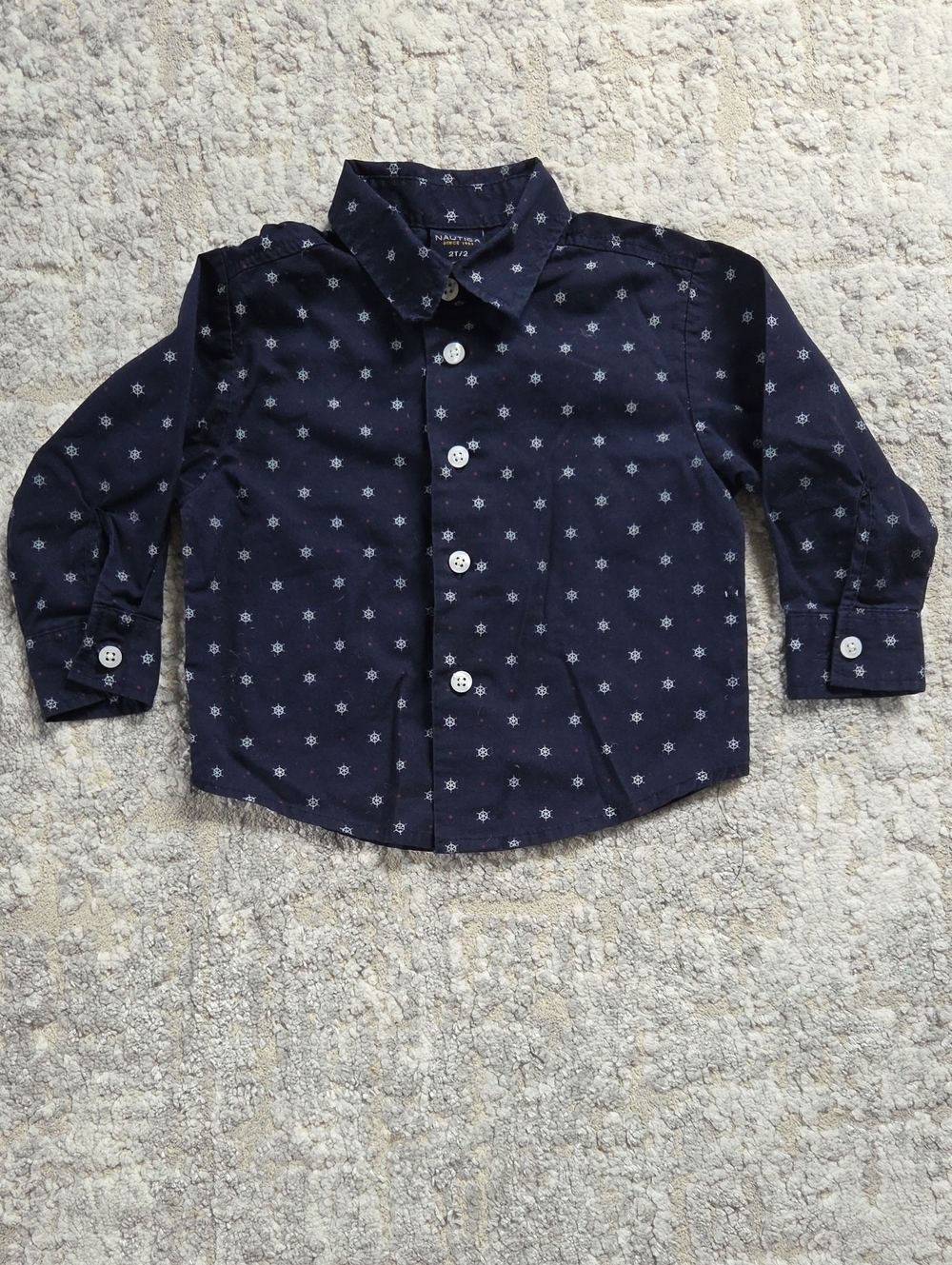 Nautica Navy Button-Down Shirt Size 2T